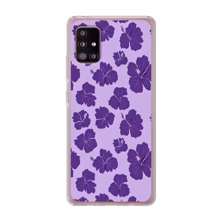 Hibiscus - Bloemen - Paars Telefoonhoesje Samsung Galaxy A51 5G klein 373 -3d