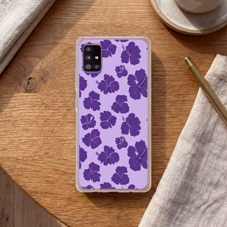 Hibiscus - Bloemen - Paars Telefoonhoesje Samsung Galaxy A51 5G klein 373 -sfeer1