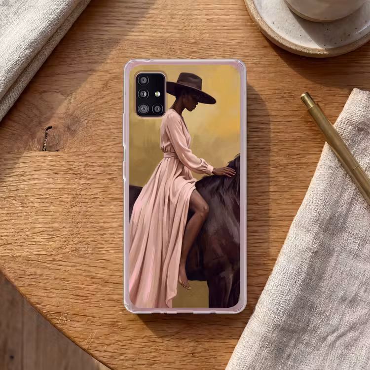Paard - Klassiek - Oker Telefoonhoesje Samsung Galaxy A51 5G klein -sfeer1