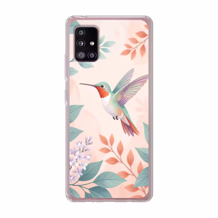 Kolibrie - Vliegen - Natuur - Illustratie - Kleurrijk Telefoonhoesje Samsung Galaxy A51 5G klein -3d