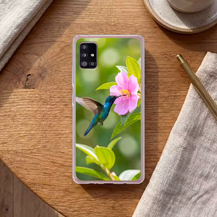 Kolibrie - Bloem - Natuur - Groen Telefoonhoesje Samsung Galaxy A51 5G klein -sfeer1