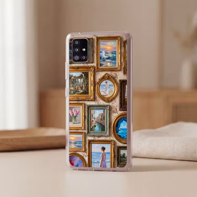Interieur - Kunst - Collectie - Klassiek - Goud Telefoonhoesje Samsung Galaxy A51 5G klein -sfeer2
