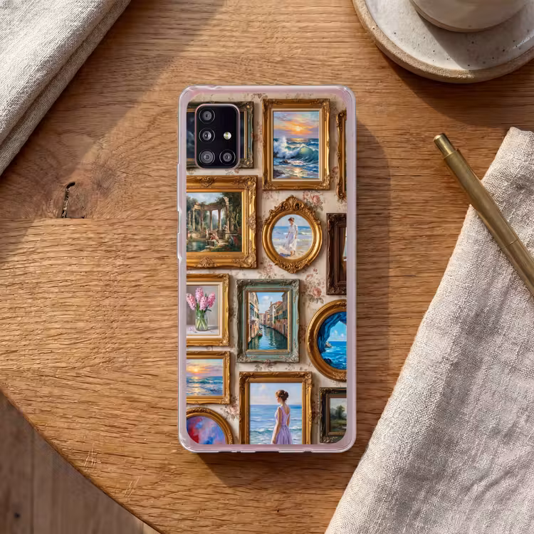 Interieur - Kunst - Collectie - Klassiek - Goud Telefoonhoesje Samsung Galaxy A51 5G klein -sfeer1