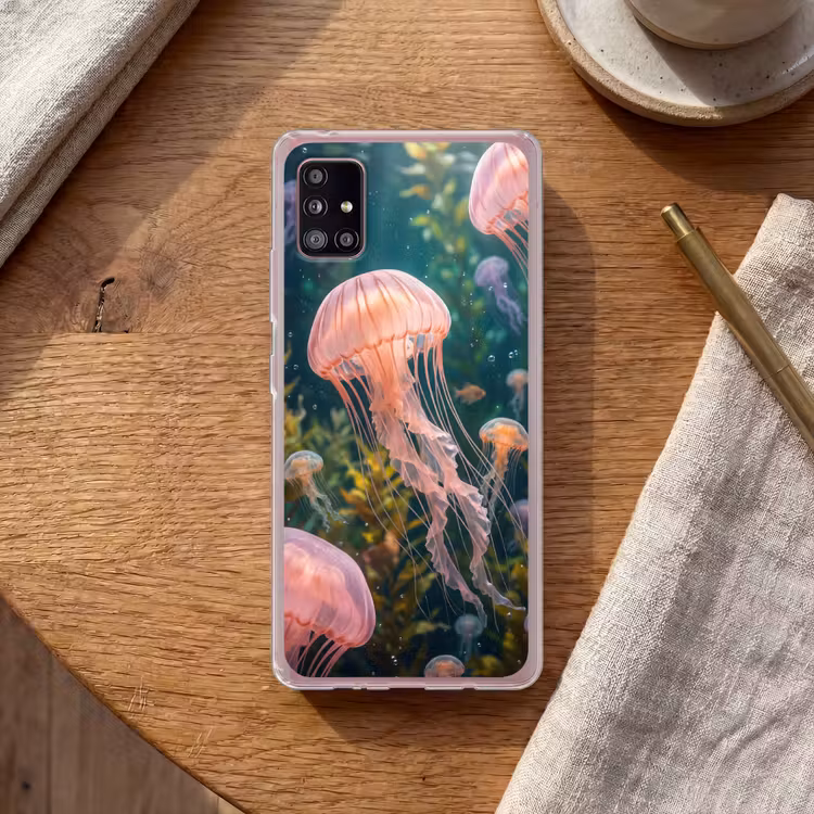 Kwal - Roze - Onderwater - Zeeleven - Dieren Telefoonhoesje Samsung Galaxy A51 5G klein -sfeer1