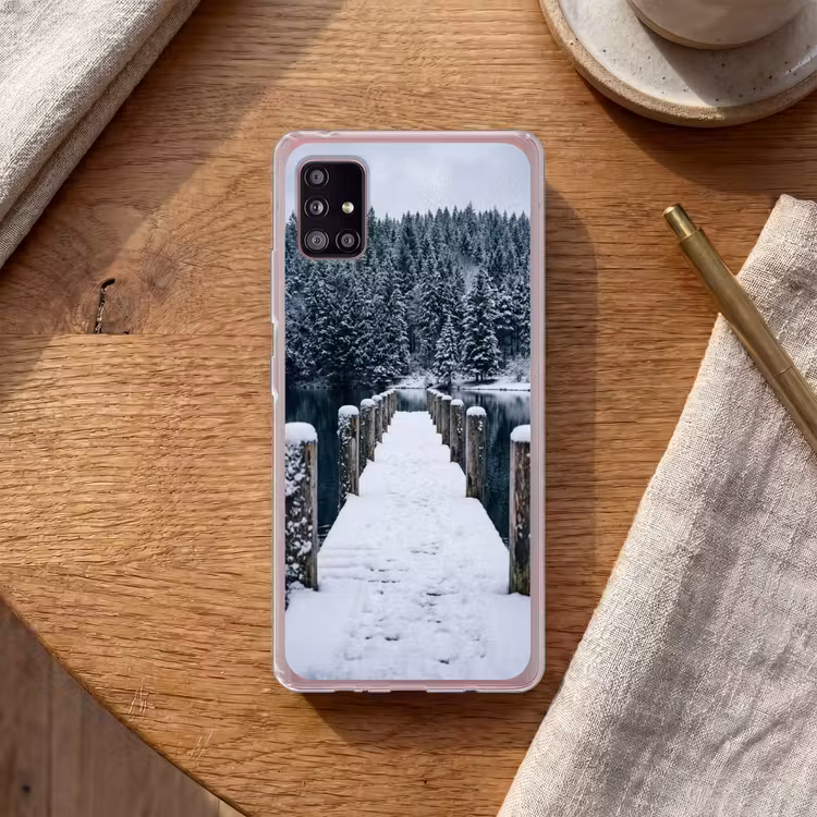 Steiger - Meer - Sneeuw - Bergen - Rustgevend Telefoonhoesje Samsung Galaxy A51 5G klein -sfeer1