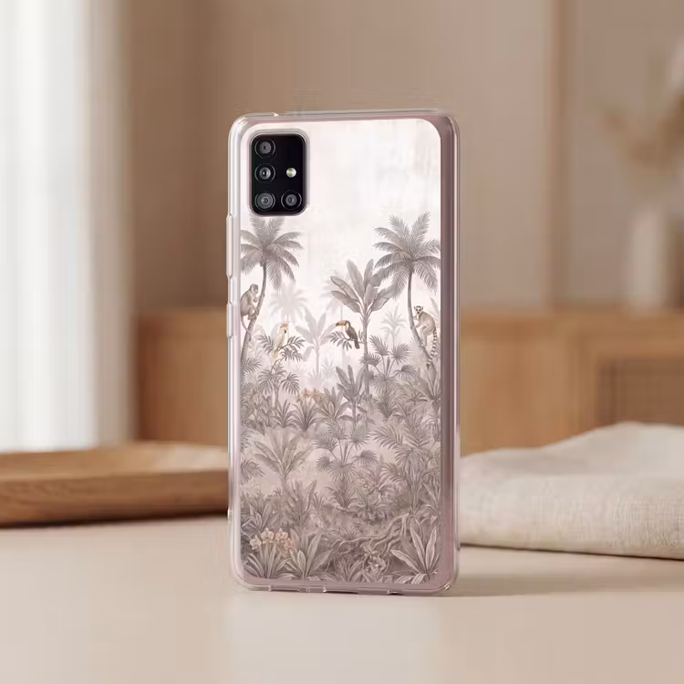 Jungle - Dieren - Palmbomen Telefoonhoesje Samsung Galaxy A51 5G klein -sfeer2