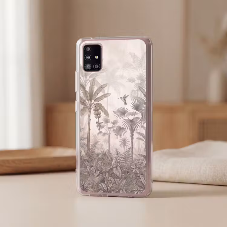 Jungle - Banenboom - Kolibrie - Beige Telefoonhoesje Samsung Galaxy A51 5G klein -sfeer2
