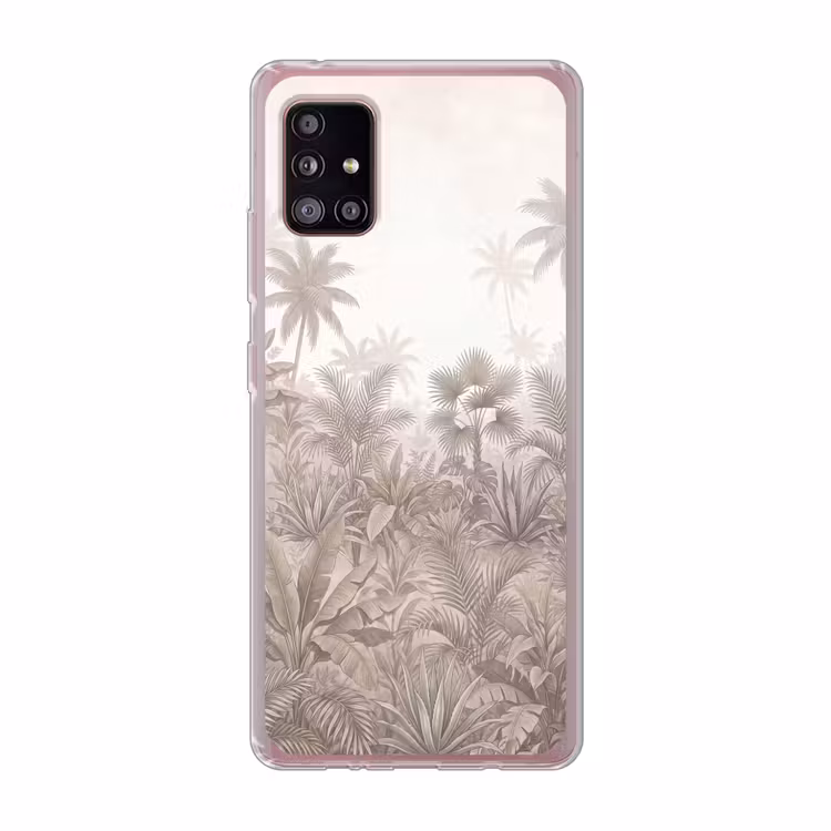 Jungle - Tropisch - Natuur -Vintage - Beige Telefoonhoesje Samsung Galaxy A51 5G klein -3d