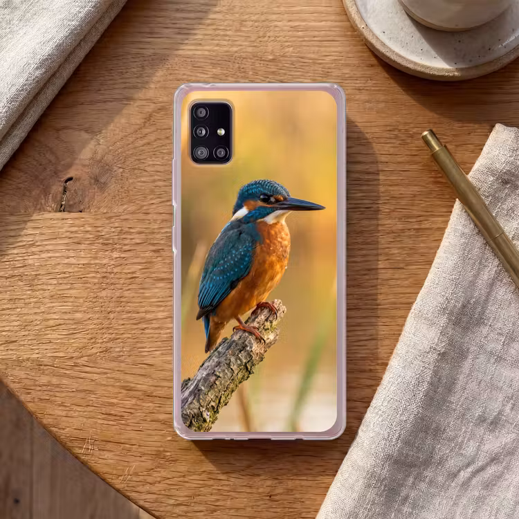 IJsvogel - Tak - Water - Kleurrijk - Levendig Telefoonhoesje Samsung Galaxy A51 5G klein -sfeer1