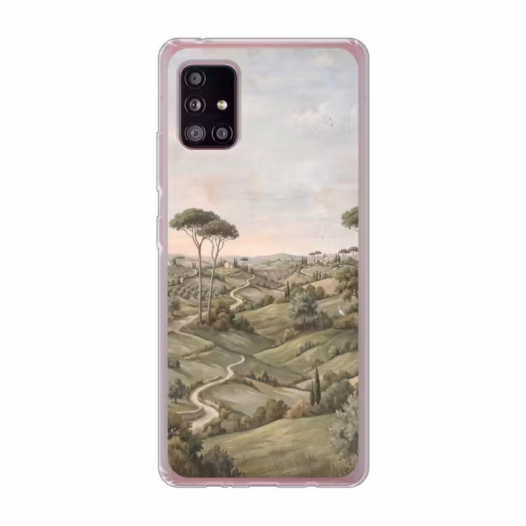 Landschap - Heuvels - Zandpad - Groen Telefoonhoesje Samsung Galaxy A51 5G klein -3d