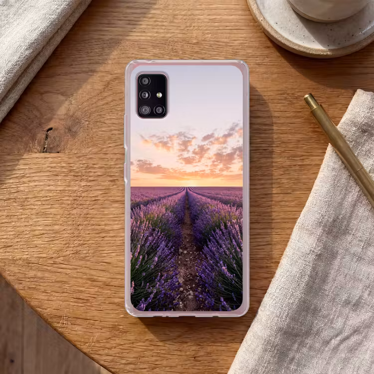 Landschap - Lavendelveld - Paars Telefoonhoesje Samsung Galaxy A51 5G klein -sfeer1