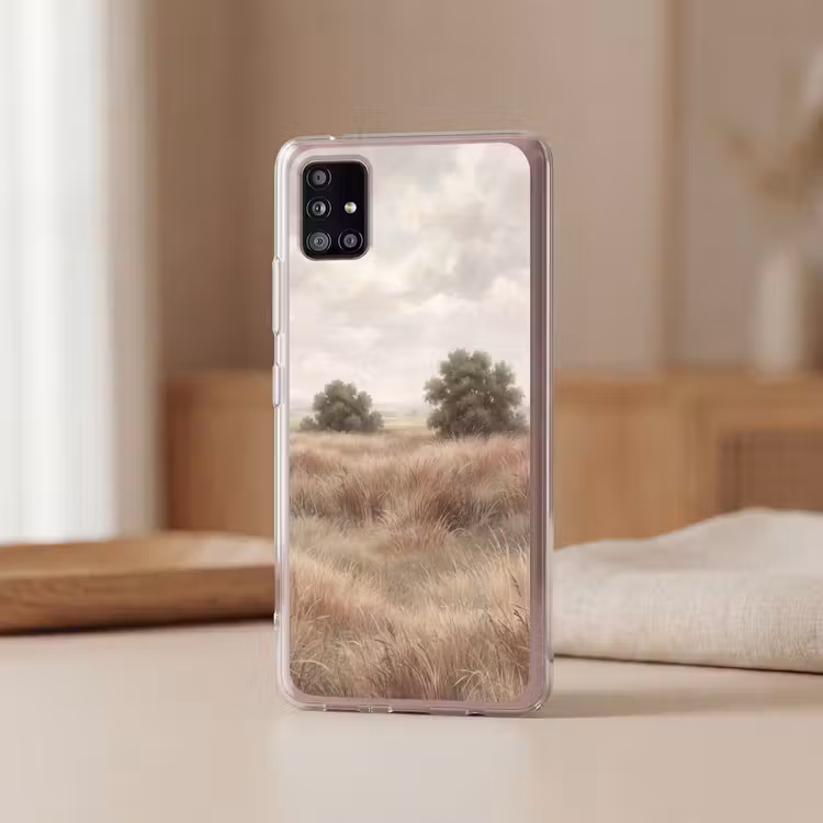 Landschap - Minimalistisch - Beige Telefoonhoesje Samsung Galaxy A51 5G klein -sfeer2