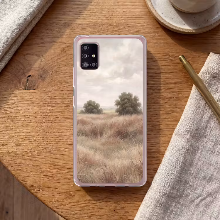 Landschap - Minimalistisch - Beige Telefoonhoesje Samsung Galaxy A51 5G klein -sfeer1