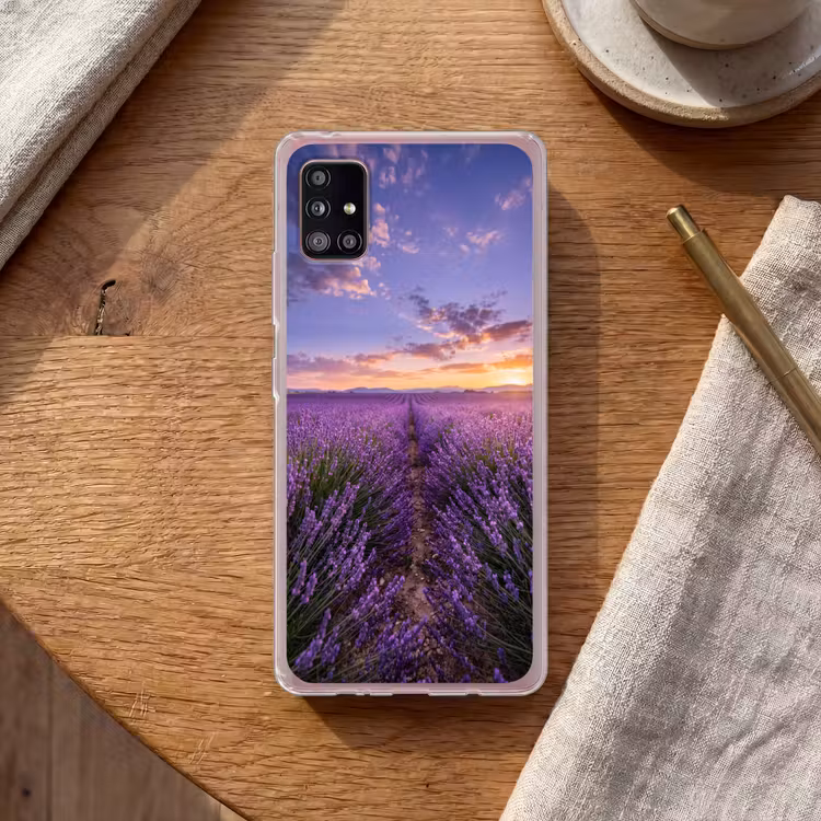 Lavendel - Veld - Natuur - Paars Telefoonhoesje Samsung Galaxy A51 5G klein -sfeer1