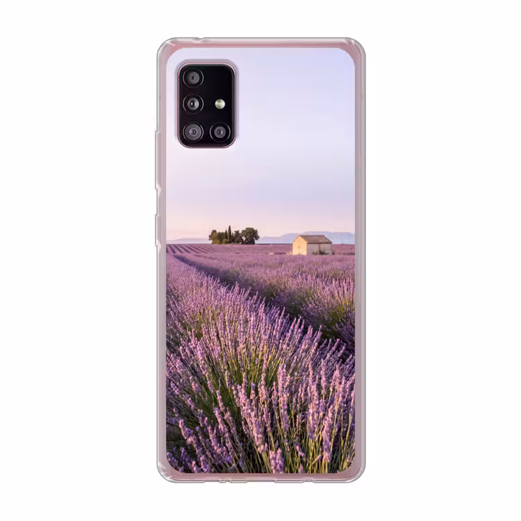 Lavendel - Landschap - Sereen - Paars Telefoonhoesje Samsung Galaxy A51 5G klein -3d