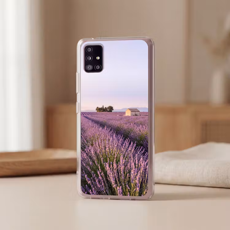 Lavendel - Landschap - Sereen - Paars Telefoonhoesje Samsung Galaxy A51 5G klein -sfeer2