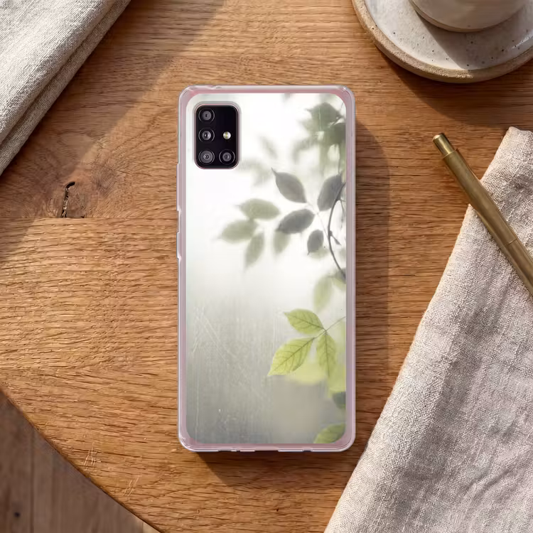 Blad - Schaduw - Natuur - Abstract - Groen Telefoonhoesje Samsung Galaxy A51 5G klein -sfeer1