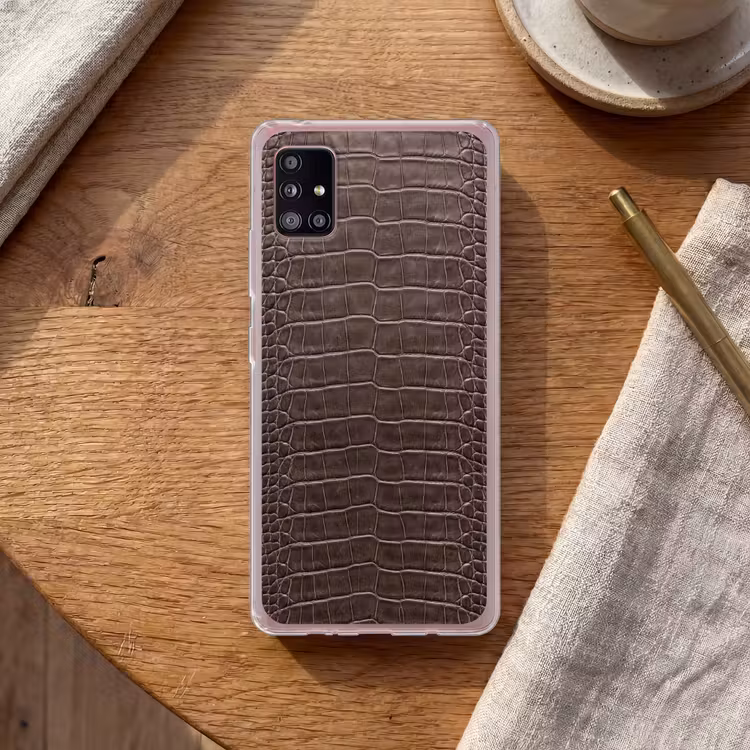 Leer - Krokodil - Mat Telefoonhoesje Samsung Galaxy A51 5G klein -sfeer1