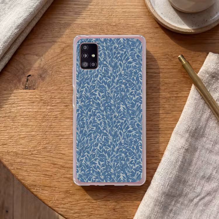 Bladeren - Klassiek - Patroon - Donkerblauw - Vintage Telefoonhoesje Samsung Galaxy A51 5G klein 373 -sfeer1