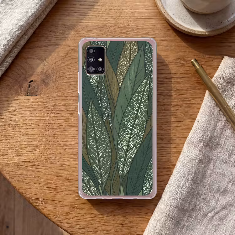 Bladeren - Patroon - Gestippeld - Natuur - Groen Telefoonhoesje Samsung Galaxy A51 5G klein -sfeer1