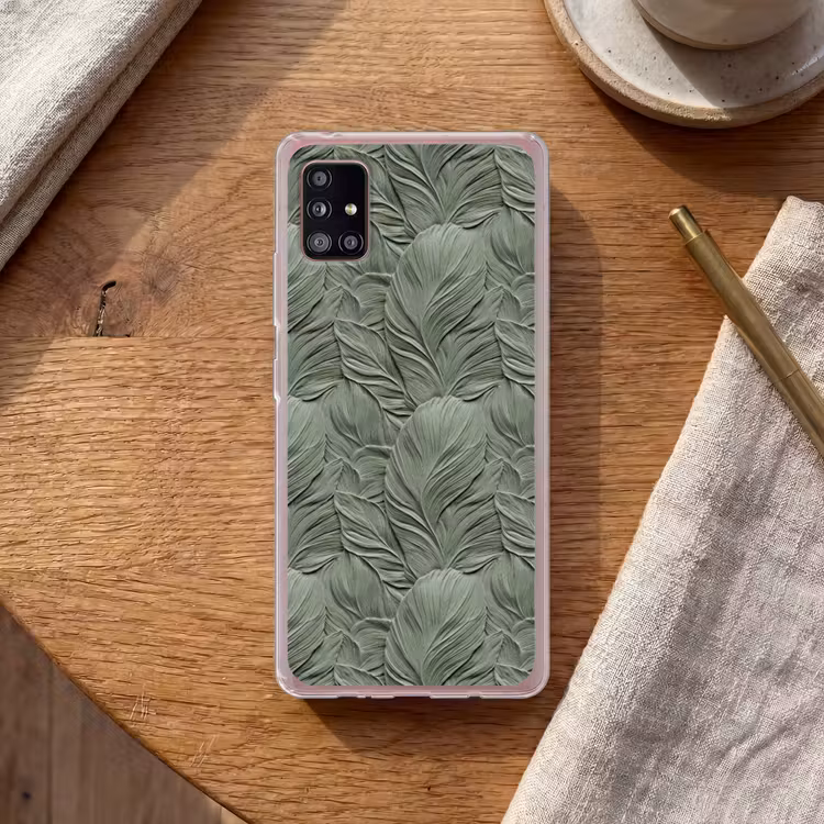 Bladeren - Textuur - Groen Telefoonhoesje Samsung Galaxy A51 5G klein 373 -sfeer1