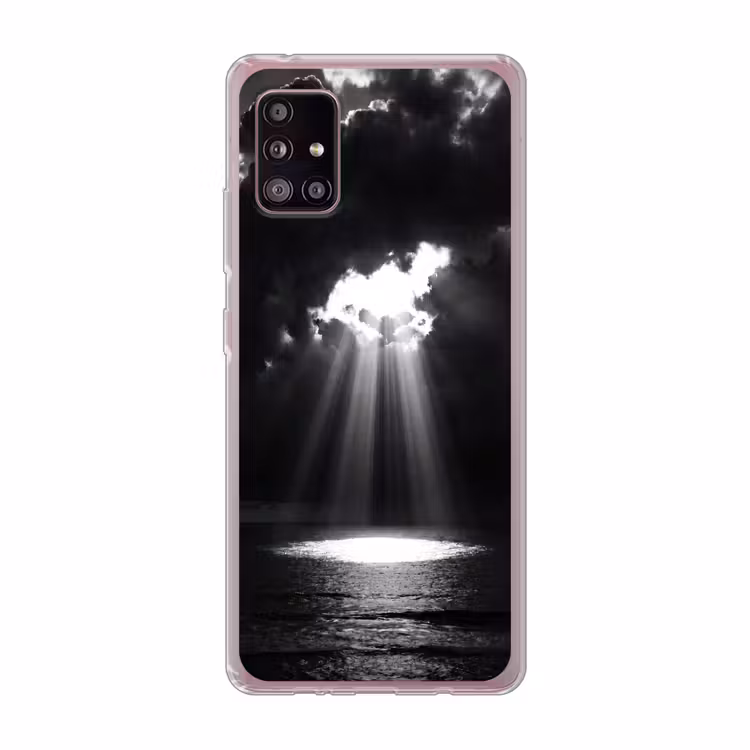 Licht - Wolken - Zee - Zwart-wit - Natuur Telefoonhoesje Samsung Galaxy A51 5G klein -3d
