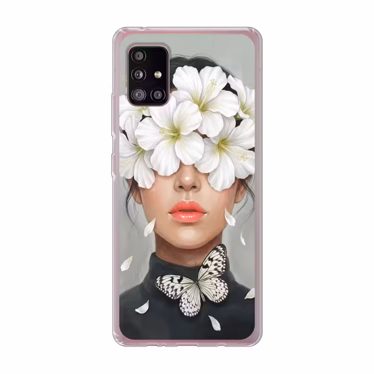 Lelies - Portret - Wit Telefoonhoesje Samsung Galaxy A51 5G klein -3d