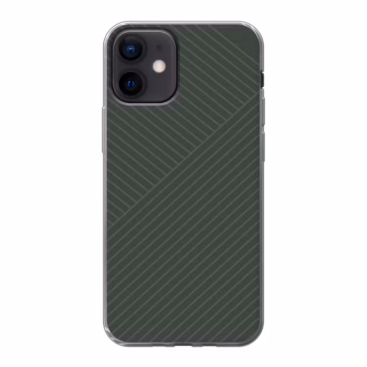 Lijnen - Abstract - Groen - Minimalistisch Telefoonhoesje iPhone 12 Mini klein -3d