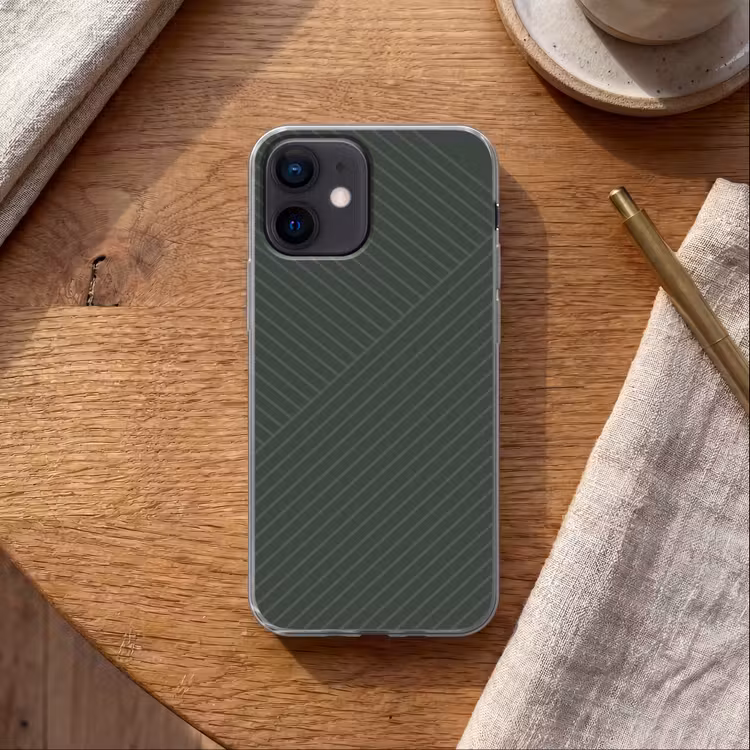 Lijnen - Abstract - Groen - Minimalistisch Telefoonhoesje iPhone 12 Mini klein -sfeer1