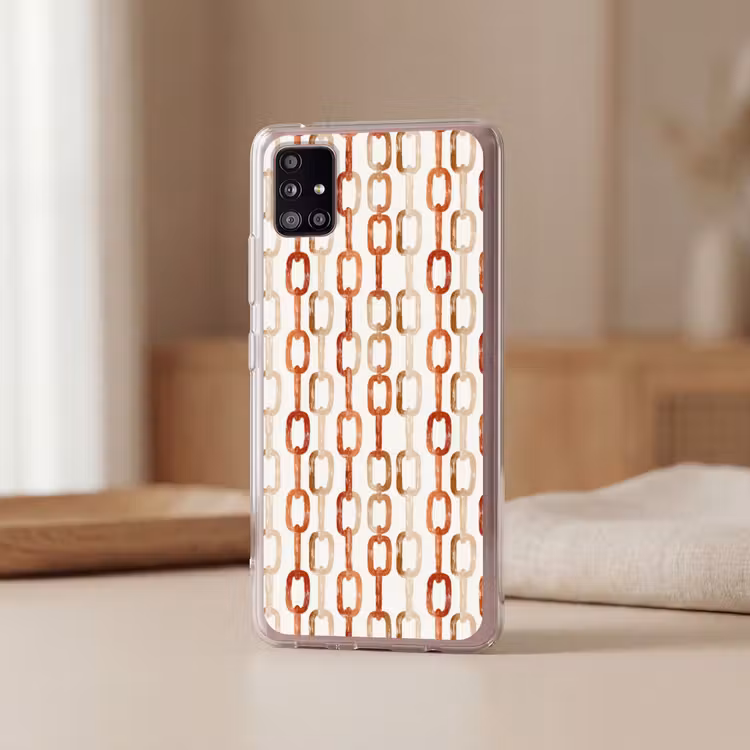 Schakels - Patroon - Aquarel - Terracotta Telefoonhoesje Samsung Galaxy A51 5G klein 373 -sfeer2