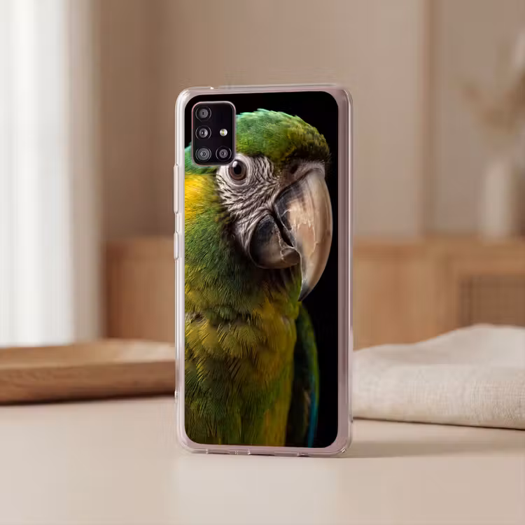 Ara - Portret - Groen Telefoonhoesje Samsung Galaxy A51 5G klein -sfeer2