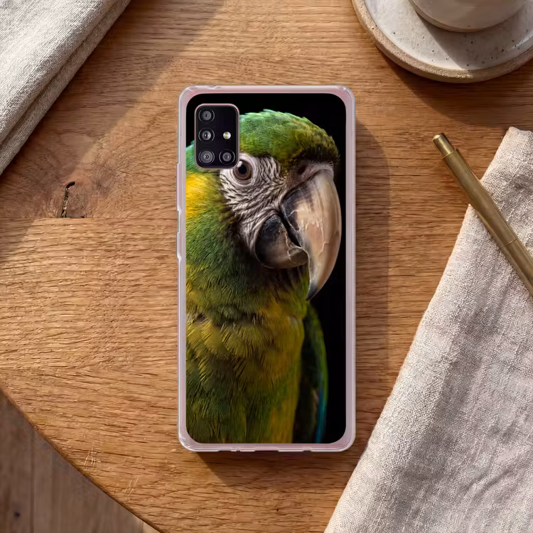 Ara - Portret - Groen Telefoonhoesje Samsung Galaxy A51 5G klein -sfeer1