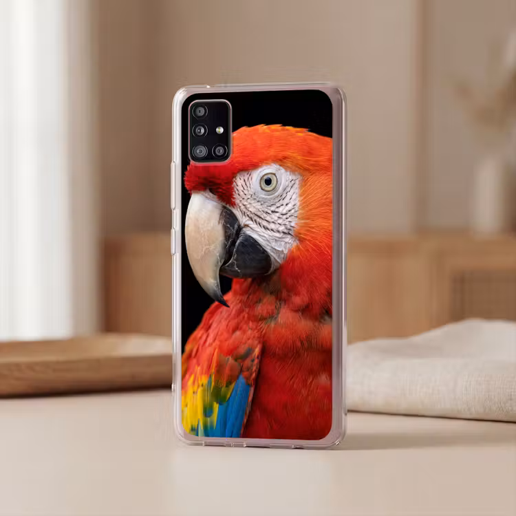 Ara - Portret - Rood Telefoonhoesje Samsung Galaxy A51 5G klein -sfeer2