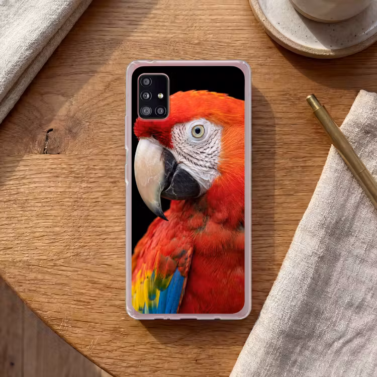 Ara - Portret - Rood Telefoonhoesje Samsung Galaxy A51 5G klein -sfeer1