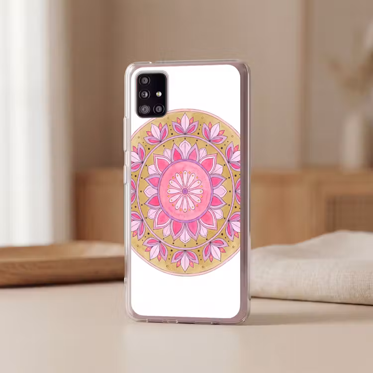 Mandala - Patroon - Kunst - Aquarel - Roze Telefoonhoesje Samsung Galaxy A51 5G klein -sfeer2