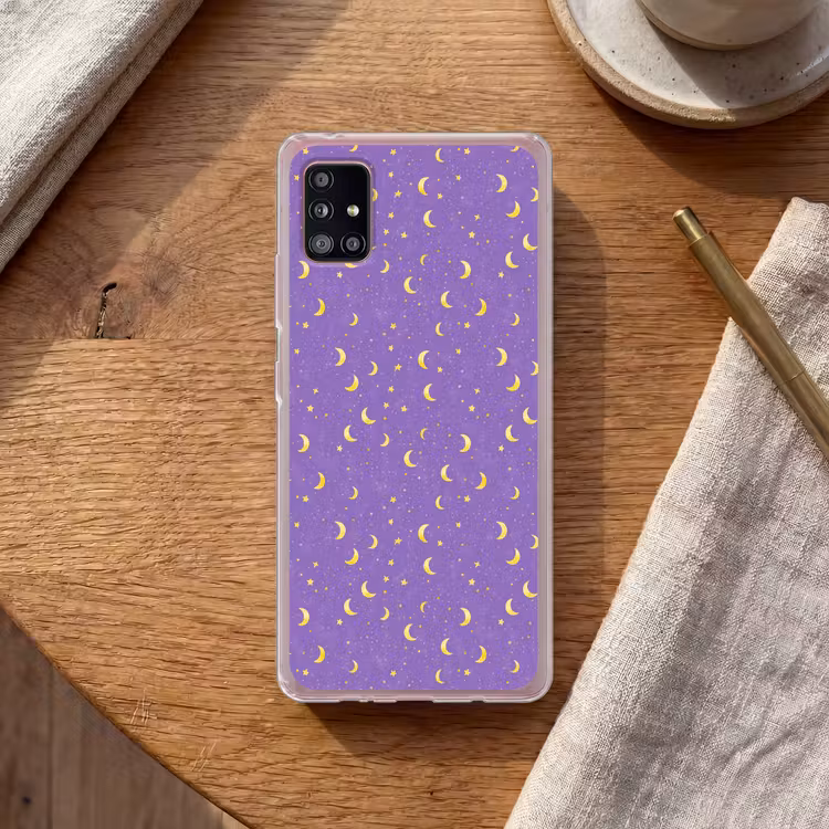Manen - Sterren - Paars Telefoonhoesje Samsung Galaxy A51 5G klein 373 -sfeer1