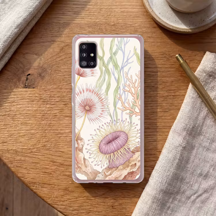 Zeeleven - Koraal - Onderwater - Illustratie - Kleurrijk Telefoonhoesje Samsung Galaxy A51 5G klein -sfeer1