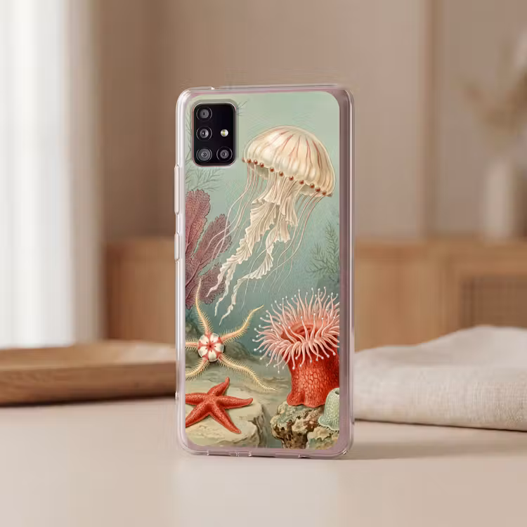 Zeeleven - Kwal - Onderwater - Illustratie - Beige Telefoonhoesje Samsung Galaxy A51 5G klein -sfeer2