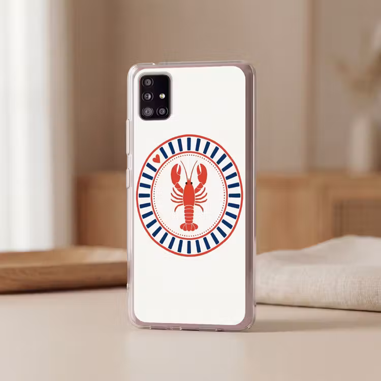 Zeeleven - Kreeft - Embleem - Grafisch - Rood Telefoonhoesje Samsung Galaxy A51 5G klein -sfeer2