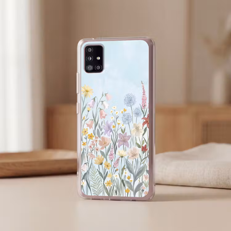 Weidebloemen - Illustratie - Kleurrijk Telefoonhoesje Samsung Galaxy A51 5G klein -sfeer2