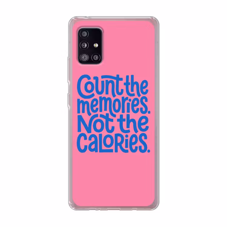 Memories - Roze - Blauw - Quote Telefoonhoesje Samsung Galaxy A51 5G klein -3d