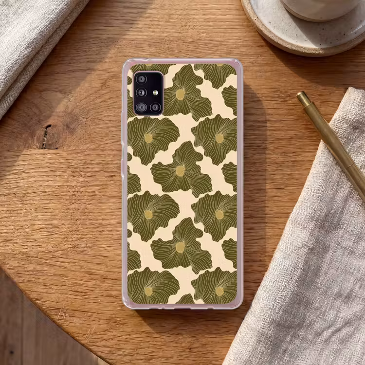 Modern - Abstract - Groen Telefoonhoesje Samsung Galaxy A51 5G klein 373 -sfeer1
