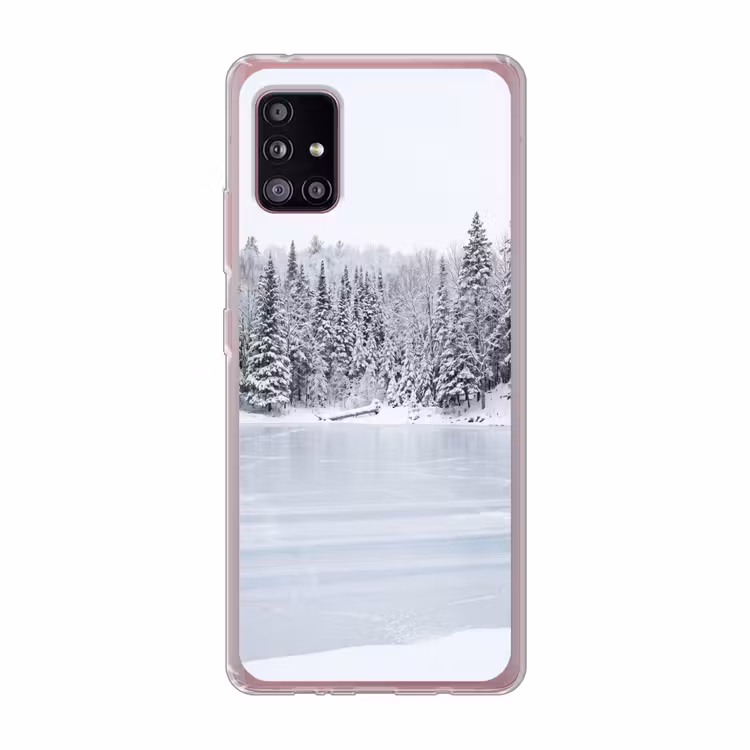 Meer - Dennen - IJs - Winter - Rustgevend Telefoonhoesje Samsung Galaxy A51 5G klein -3d
