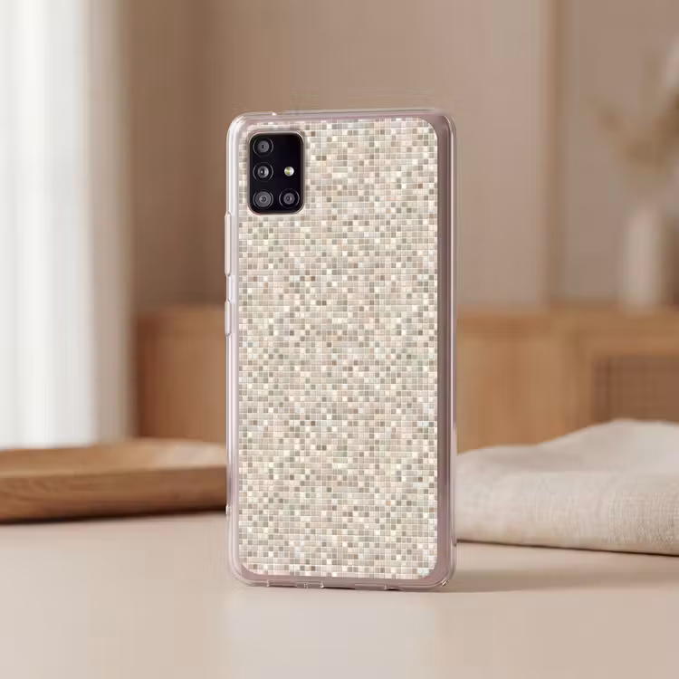 Mozaïek - Patroon- Taupe Telefoonhoesje Samsung Galaxy A51 5G klein 373 -sfeer2