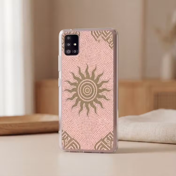 Mozaïek - Zon - Patroon - Klassiek - Roze Telefoonhoesje Samsung Galaxy A51 5G klein -sfeer2