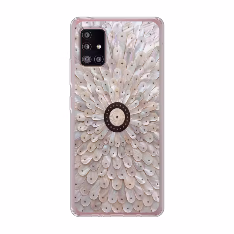 Parelmoer - Patroon - Decoratie - Ambacht - Wit Telefoonhoesje Samsung Galaxy A51 5G klein -3d