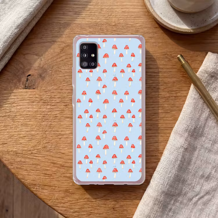 Paddenstoel -Sprookje - Blauw Telefoonhoesje Samsung Galaxy A51 5G klein 373 -sfeer1
