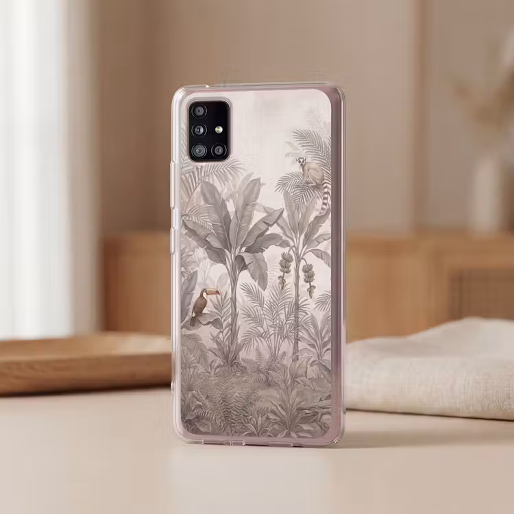 Natuur - Jungle - Ringstaartmaki - Bruin Telefoonhoesje Samsung Galaxy A51 5G klein -sfeer2