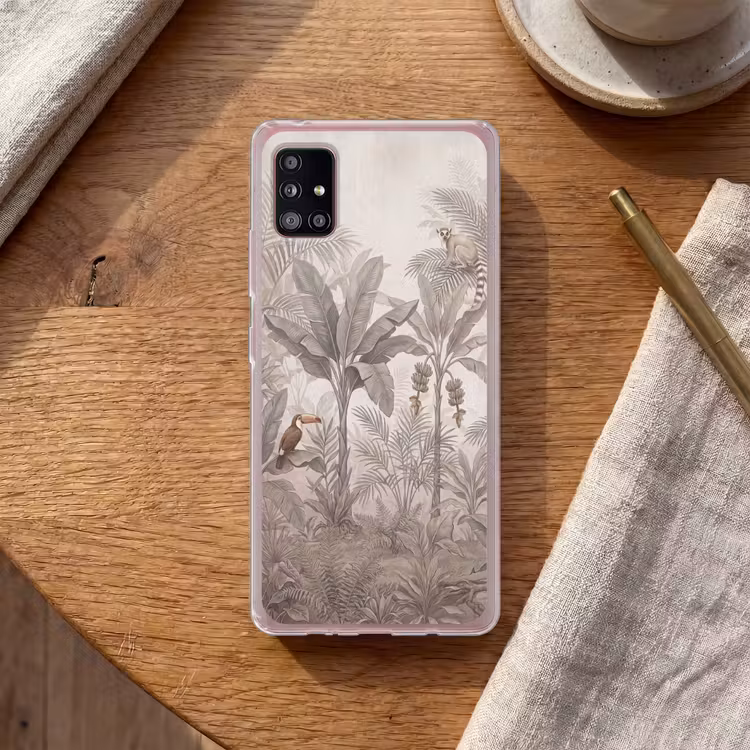 Natuur - Jungle - Ringstaartmaki - Bruin Telefoonhoesje Samsung Galaxy A51 5G klein -sfeer1
