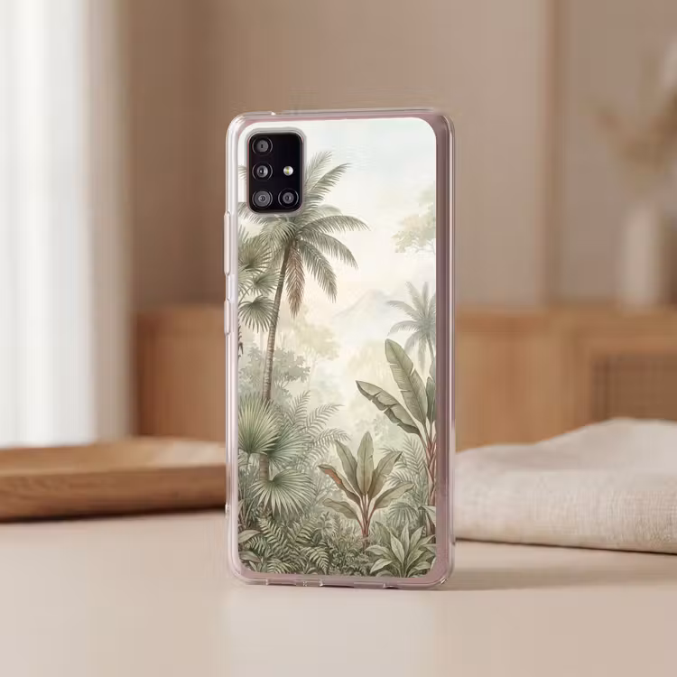 Natuur - Tropisch bos - Landschap - Aquarel - Groen Telefoonhoesje Samsung Galaxy A51 5G klein -sfeer2